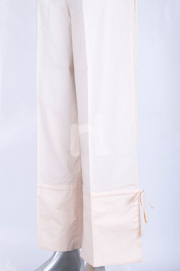 PS18-278 Off White Dyed Cambric Straight Trouser for Women - Nishat Linen UAE