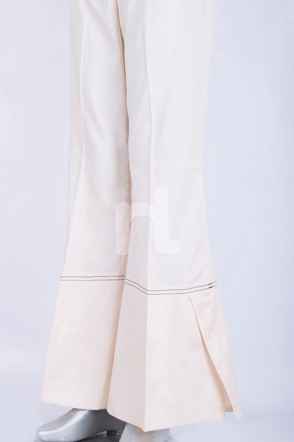 PS18-294 Off White Dyed Cambric Straight Trouser for Women - Nishat Linen UAE