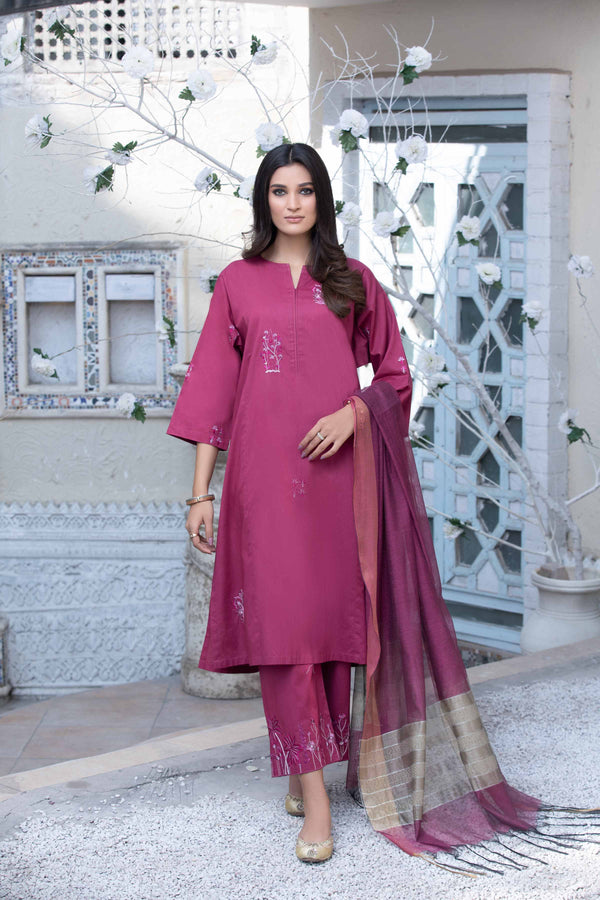 3 Piece - Embroidered Suit - PS23-13